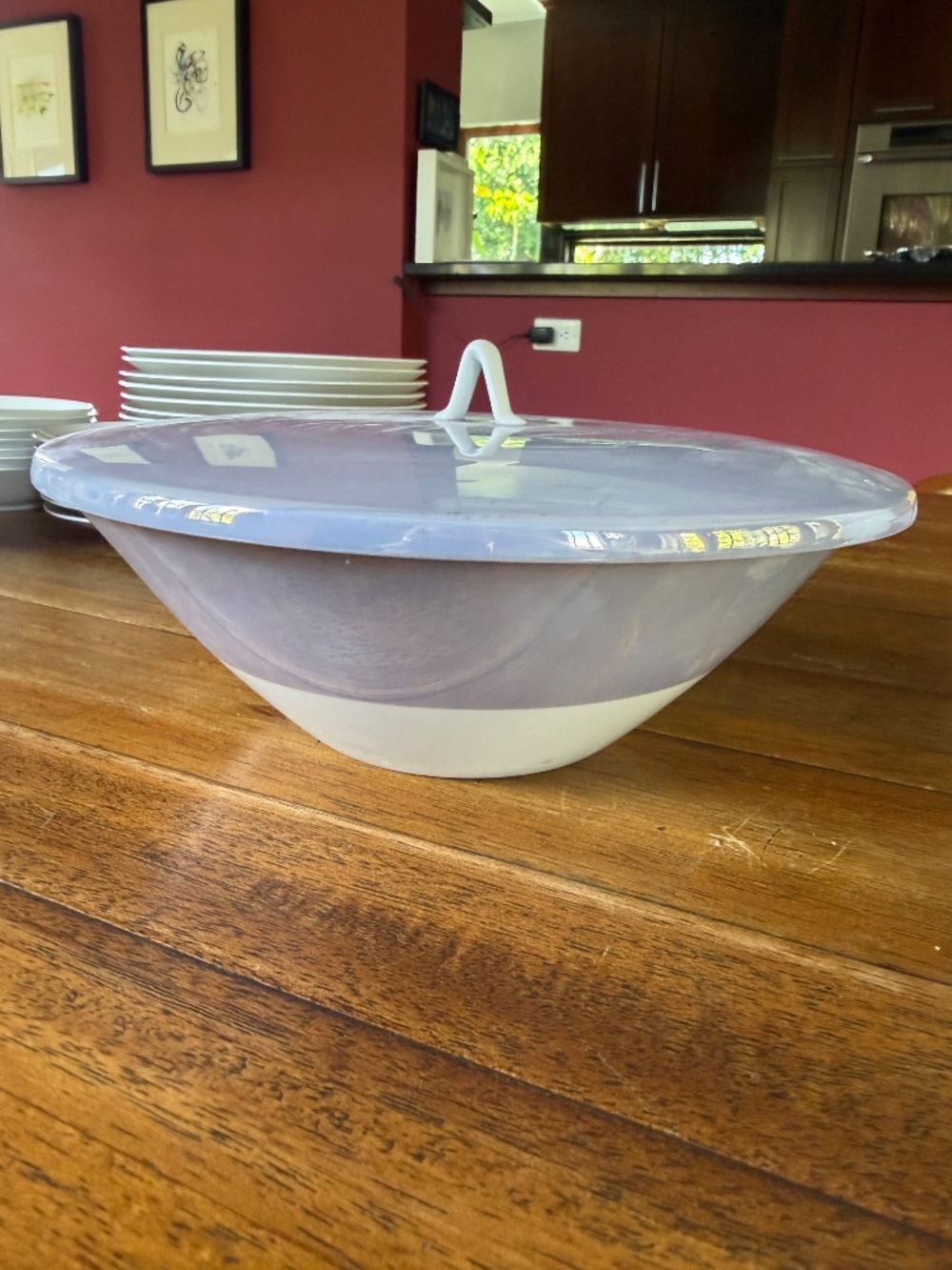 Rosenthal China Raymond Loewy Crystalline Blue Covered Vegetable Dish Bowl